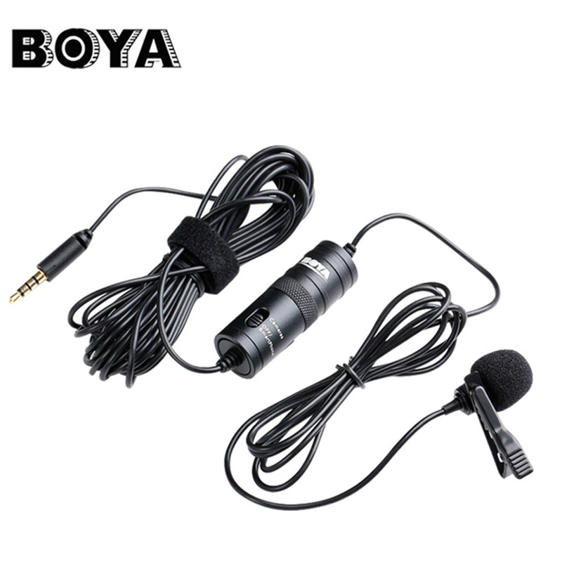 BOYA BY-M1 Label Lavalier Microphone à condensateur omnidirectionnel pour iPhone Android SONY Canon Nikon DSLR enregistreurs Audio