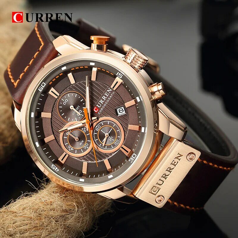 Top Marke Luxus Chronograph Quarz Uhr Männer Sport Uhren Militär Armee Männlichen Armbanduhr Uhr CURREN relogio masculino