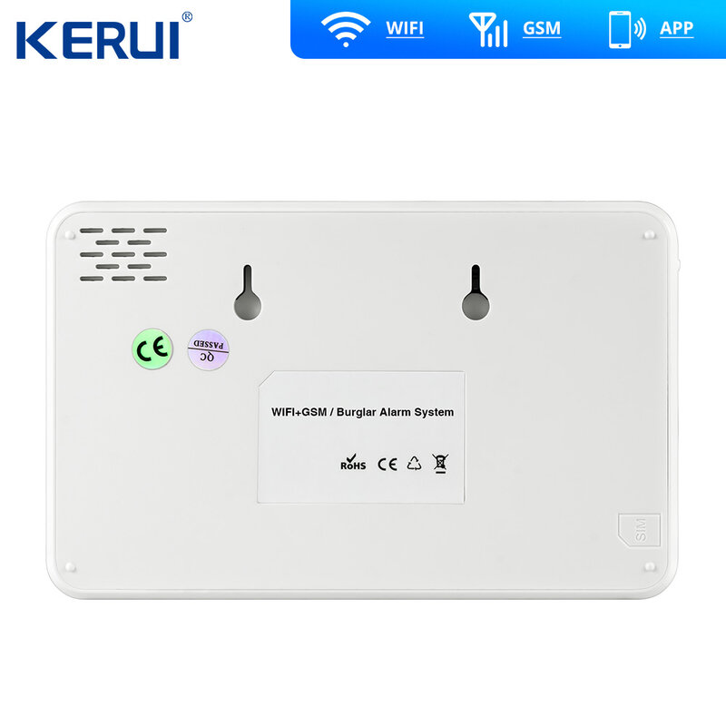 Kerui-家庭用セキュリティアラーム,wifi,GSM,iOS,Androidアプリケーション制御,LCD,プリズム,家庭用アラームシステム,W181