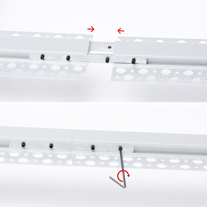 Xrzlux perfil de alumínio com cobertura 6.5 w/m led strip embutido teto drywall canais decoração da parede tira linear led barra dura luz