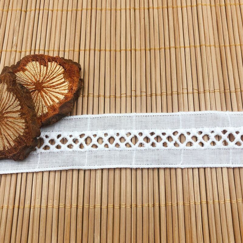 3cm szerokości biały poprzeczka kod haftowana bawełna taśma koronkowa diy odzież szycia tekstylia domowe kurtyna dekoracyjna koronki