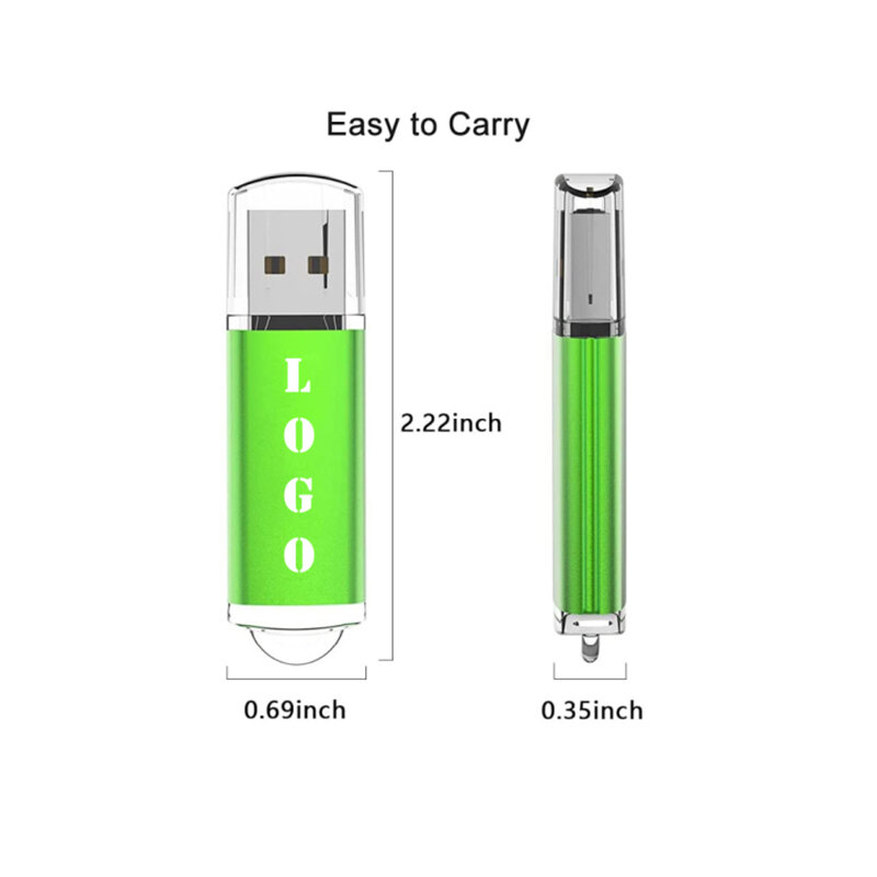 Logotipo personalizado de alta velocidade USB Flash Drive, vara com colhedor, USB Sticks, Presentes, 2.0, 1GB, 2GB, 16GB, 32GB, 64GB, 128GB, 10pcs