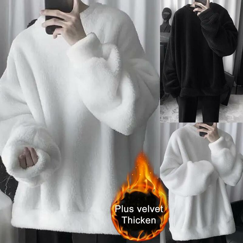 Sudadera de felpa de gran tamaño para hombre, suéter informal de invierno, 2022