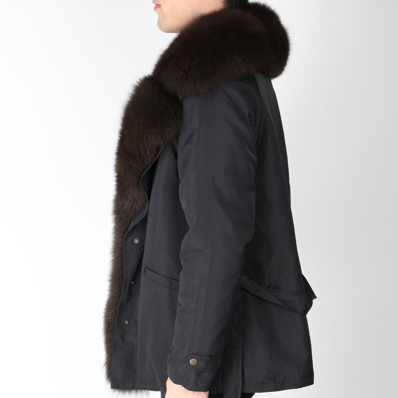 2020 autumn and winter leather jacket natural fox fur fur collar fur coat Park Parker coat