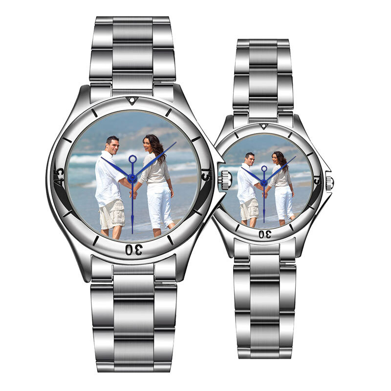 CL055 jam tangan Logo kustom jam tangan gambar cetak wajah hadiah DIY unik khusus untuk kekasih