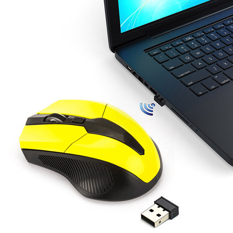 2.4G USB ماوس لاسلكي ضوئي أحمر 3 أزرار للكمبيوتر المحمول الألعاب الفئران مصممة هندسيا ماوس لاسلكي