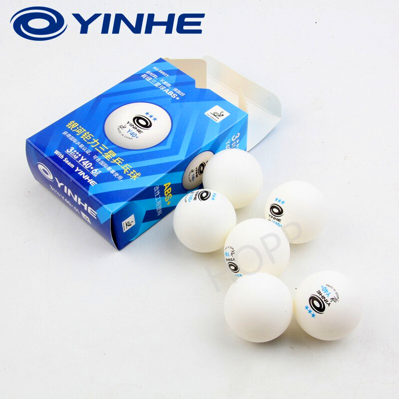 6 palline YINHE 3-Star Y40 + H40 + palline da Ping Pong (3 stelle, nuovo materiale palline in ABS con cucitura a 3 stelle) palline da Ping Pong in plastica