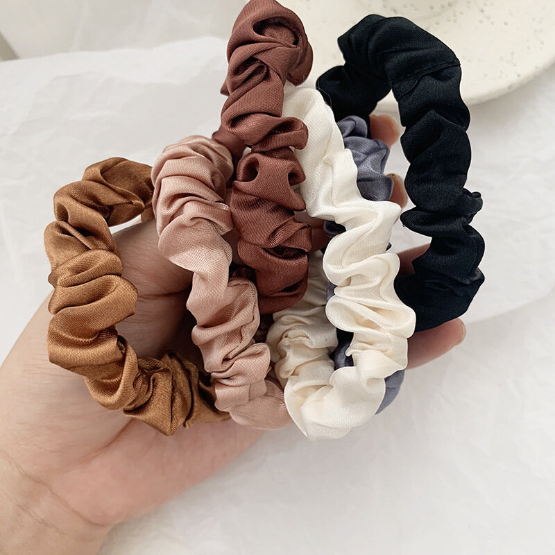 6pcs/set Solid Elastic Scrunchie Hair Ties Rubber Bands for Women Girls Sport Gym Hair Scrunchies Holder Hair Accessories Set