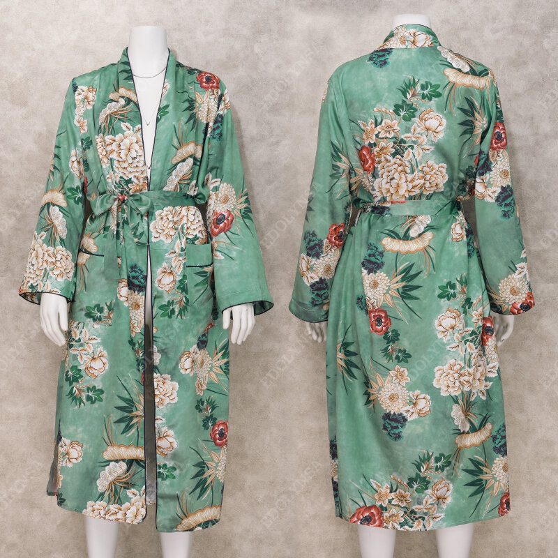 Ropa de playa con estampado bohemio para mujer, cárdigan largo tipo Kimono, Túnica de algodón de talla grande, Tops y blusa, A147, 2020