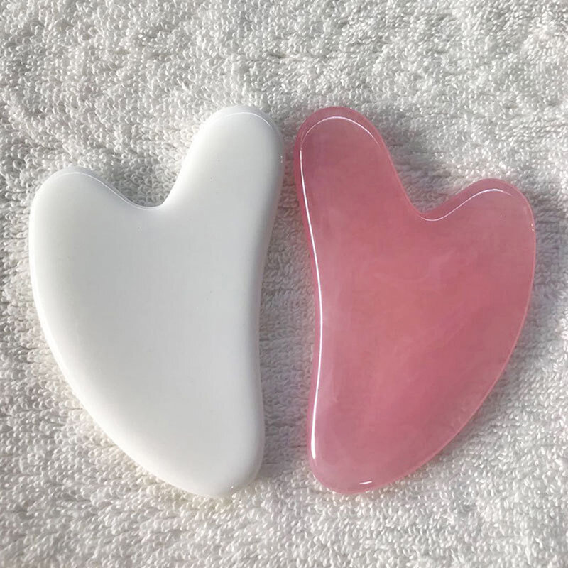 Jade natural gua sha raspador placa massagem rosa quartzo jade guasha pedra para rosto pescoço pele levantamento rugas removedor cuidados com a beleza