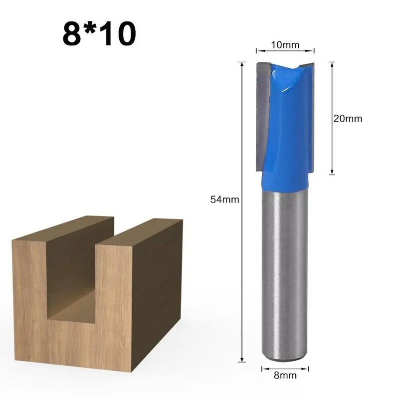 8MM Shank 2 flet prosto bit narzędzia do obróbki drewna frezy do drewna wolframu frez węglikowy zestaw frezów 6 8 10 12 20mm