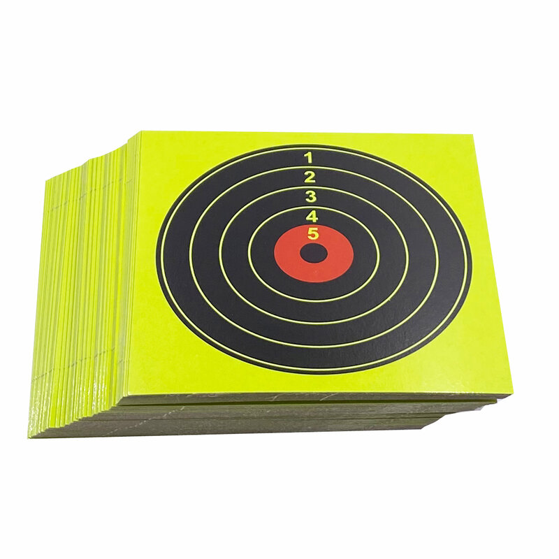 Yellow Cardboard Splatter & Reactive Paper Target Can be Matched with Pellet Trap 20 Pcs 5.50"*5.50"(14cm*14cm)