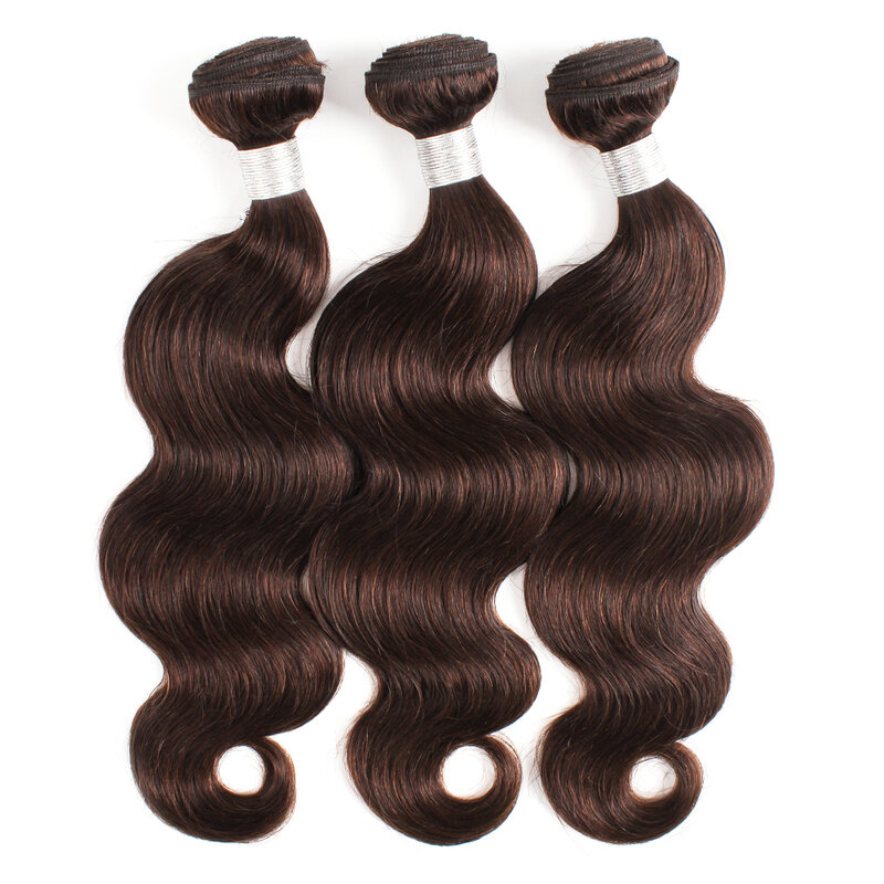 Kisshair kolor #2 włosy typu body wave wiązki 1/3/4 szt. Najciemniejsze brązowe peruwiańskie ludzkie włosy nieplączące się 10 do 24 cali pasma włosów typu remy