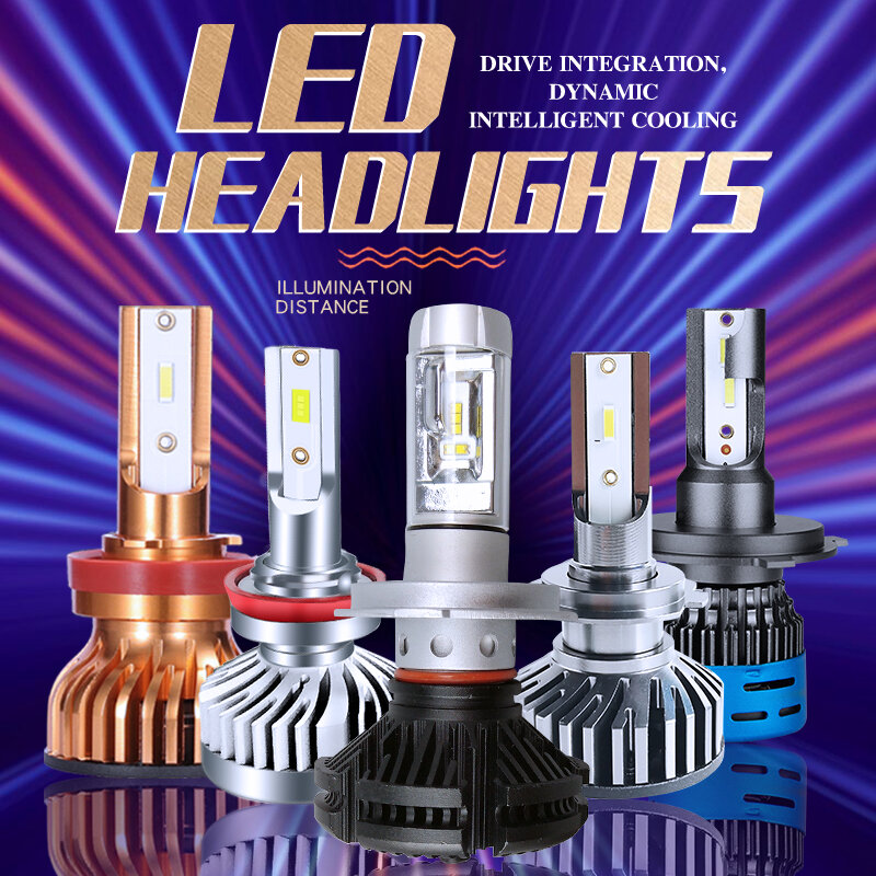 Car Headlight H7 LED H4 LED H1 H11 H3  H8 H13 880 881 9005 9006 9012 55W 6000LM 6000K 6500K 12V 24V Auto Headlamp Fog Ligh Bulb