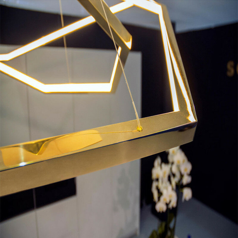 Современная простая Люстра для магазина одежды, шестигранная лампа для гостиной, двойная потолочная лампа в стиле лофт