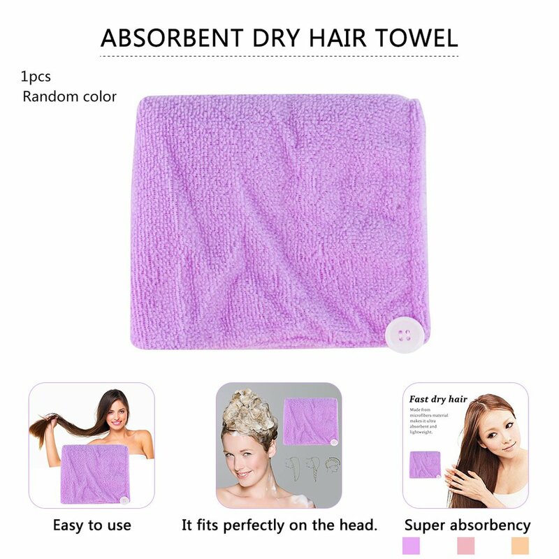 Chapeau turban en microcarence à séchage rapide pour femme et fille, serviette ronde pour séchage des cheveux après la douche