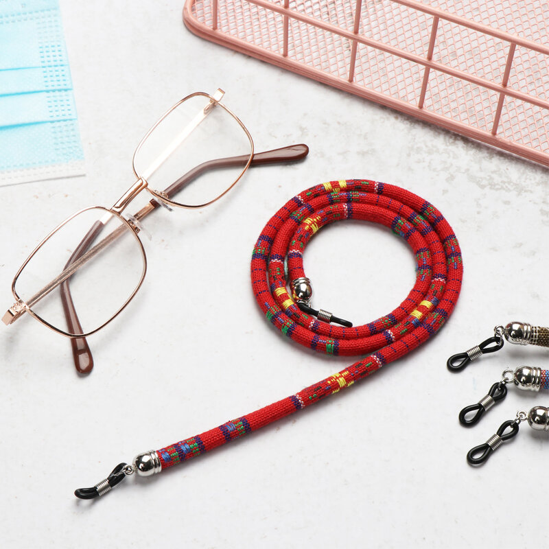 다채로운 아크릴 비즈 안경 체인, 독서 안경 코드 홀더, 분실 방지 로프, 빈티지 넥 스트랩, 안경 액세서리