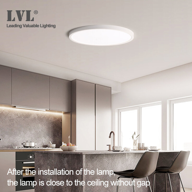 Panel de luz Led ultrafino, lámpara moderna de 12W, 18W, 24W, 32W, 230V, accesorio de iluminación interior para cocina, dormitorio, Panel de montaje en superficie