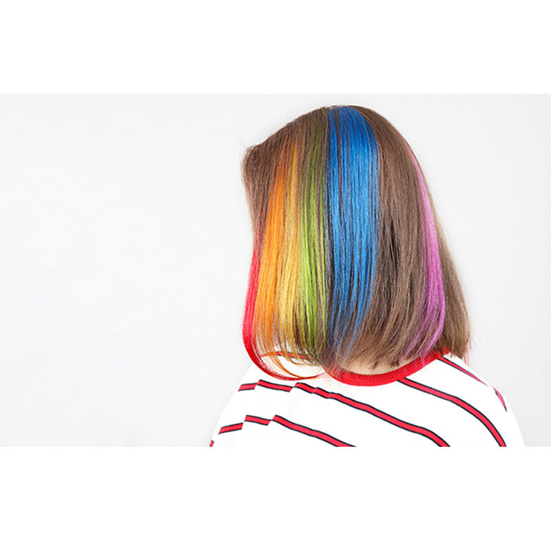 Цветные Бесшовные волосы для наращивания, прямые волосы, парик, короткие волосы для наращивания, комплект из бесшовных прямых волос, головной убор
