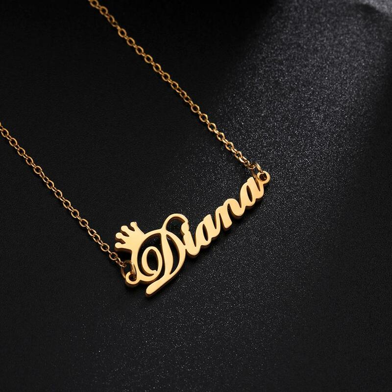 Collana personalizzata con nome lettera in acciaio inossidabile personalizzata personalizzata con ciondolo targhetta girocollo collane gioielli per donne ragazze