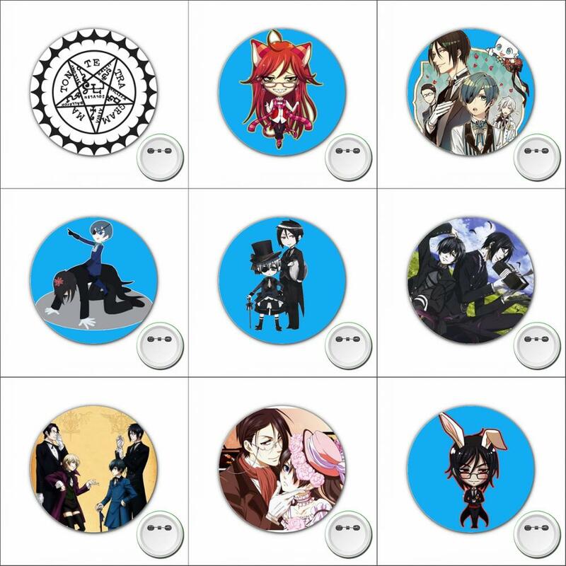 Insignia de anime Black Butler Ciel Cosplay, broche de dibujos animados, pines, iconos, insignias de decoración, botón, accesorios de ropa, 3 piezas