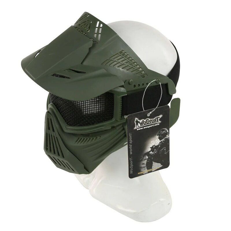 Airsoft Mask maschere tattiche Full Face maglia d'acciaio protezione degli occhi per Halloween CS giochi di sopravvivenza caccia Paintball maschera da tiro