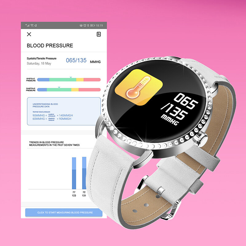 LIGE Nuovo 1.0 pollici Donne di Modo Astuto Della Vigilanza Uomini Donne Impermeabile Heart Rate Monitor Calorie Smartwatch Per Android IOS iPhone