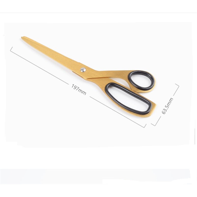 Ciseaux dorés asymétriques pour tailleur, outils de coupe ménagers, coupe-ruban de bureau, coupe-tissu, 1 pièce