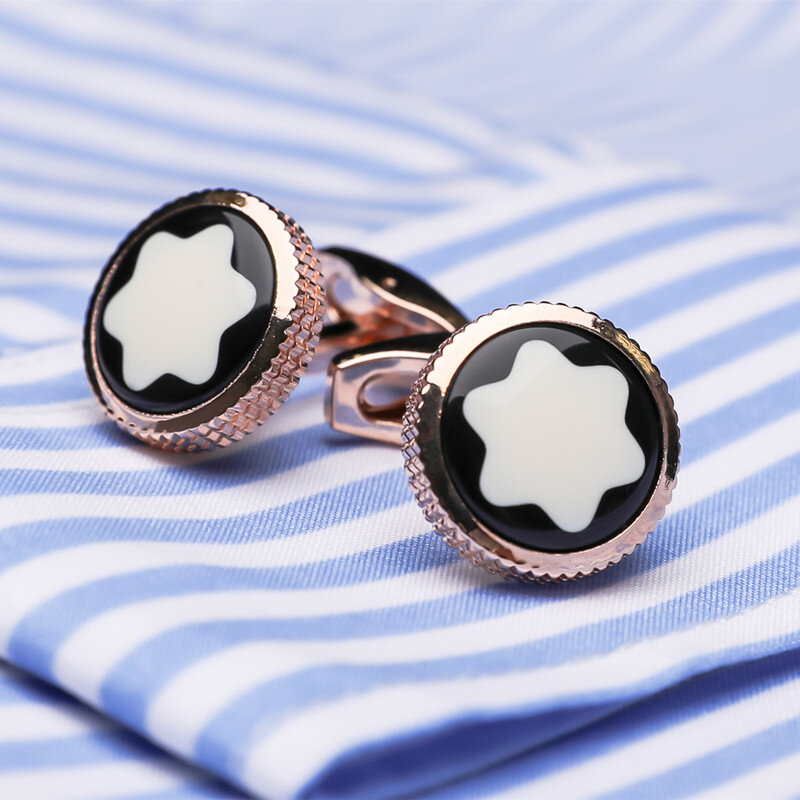 FLEXFIL luxe chemise boutons de manchette pour hommes marque boutons de manchette boutons de manchette gemelos haute qualité ronde mariage abotoaduras bijoux