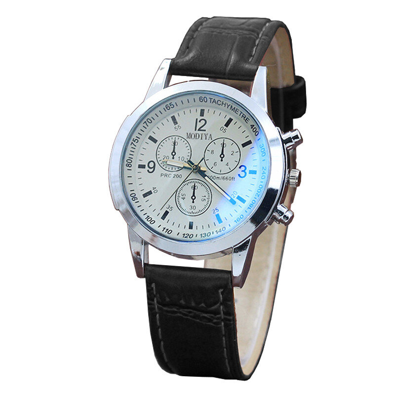 Moda Faux Leather Mens analogowe kwarty zegarki Blue Ray Men Wrist Watch 2022 męskie zegarki Top marka Luxury Casual Watch Clock