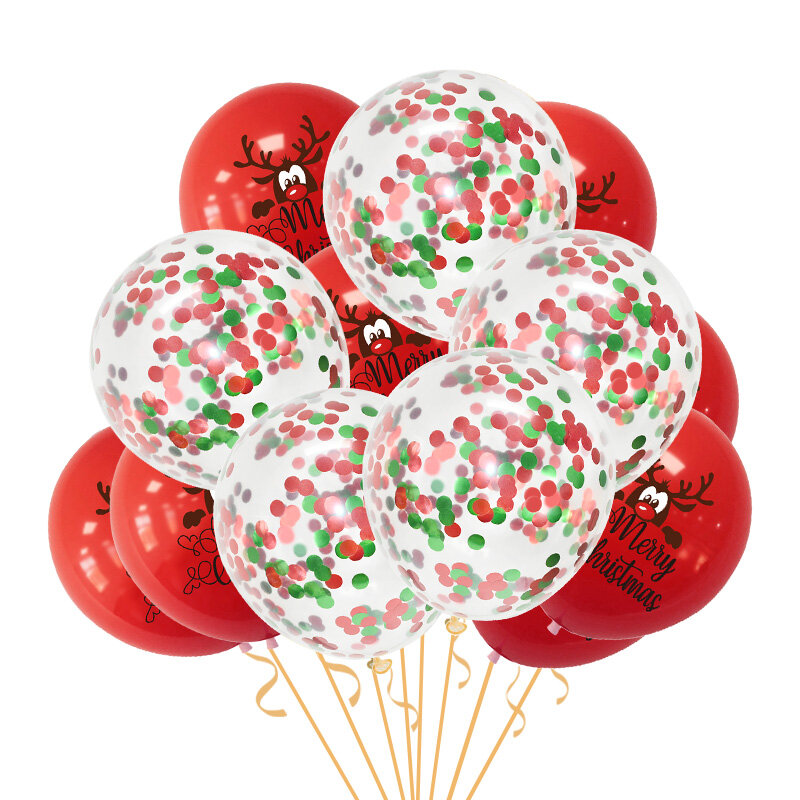 15Pcs Santa Claus Elk Christmas Tree Confetti Latex Balloons Merry Christmas Birthday Party Decoration Kid Gifts Air Globos