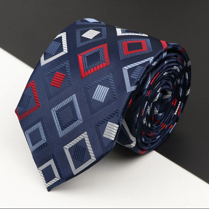 Corbata clásica de lujo para hombre, corbata Jacquard a cuadros de Cachemira a rayas de 8cm, combina con todo, para negocios, boda, baile de graduación, accesorio de uso diario, nuevo
