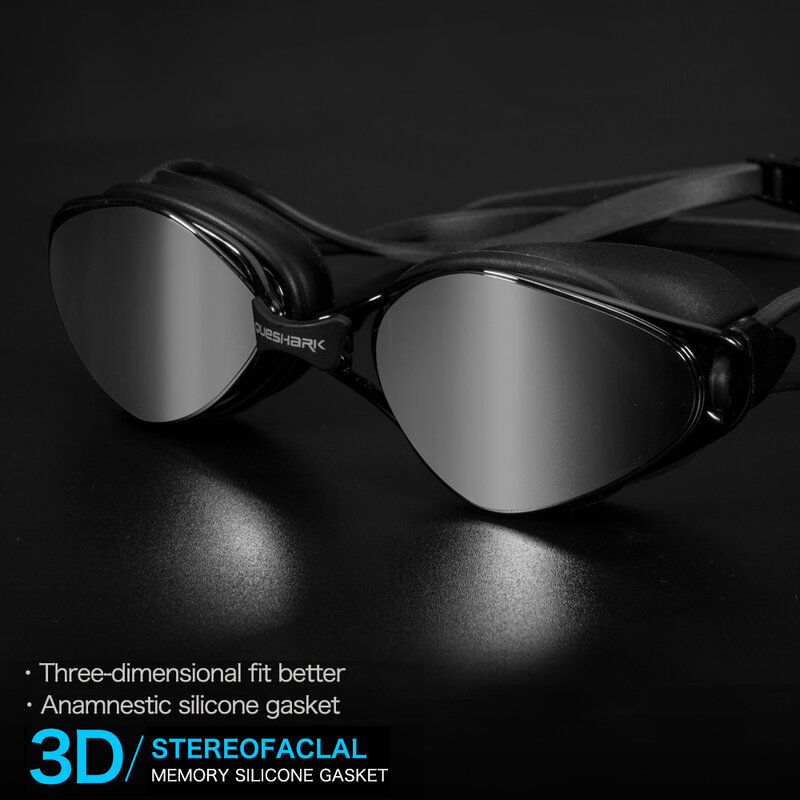 QUESHARK Kacamata Renang Wanita Pria Dewasa HD Anti-kabut Perlindungan UV Kacamata Renang Menyelam Olahraga Air dengan Set Kotak Portabel