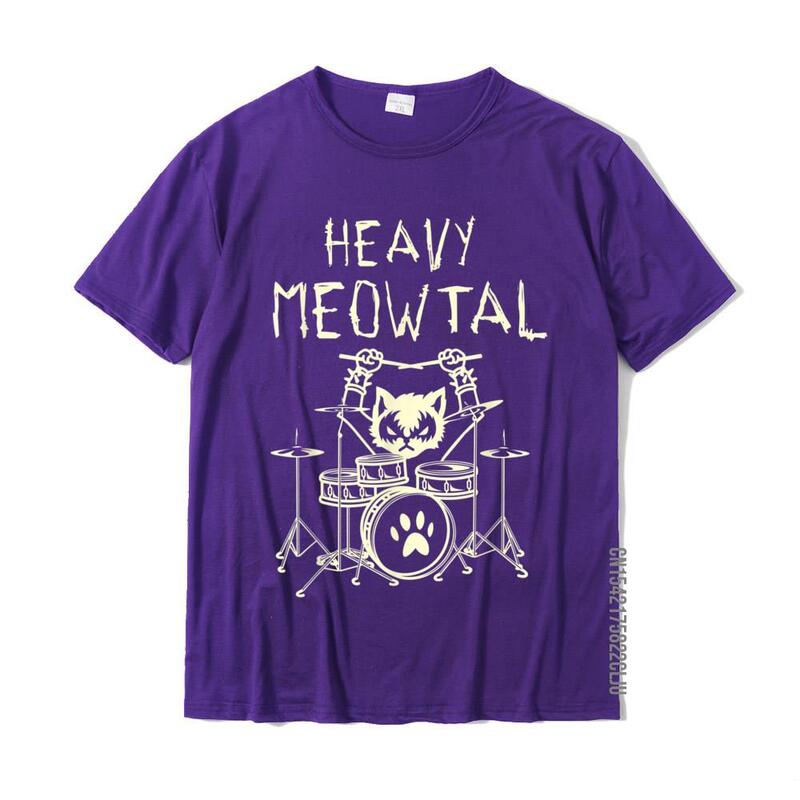 Heavy Meowtal Cat Metal Music Gift Idea Funny Pet Owner T-Shirt Latest Printed Tops Shirt Cotton T Shirts For Boys Geek
