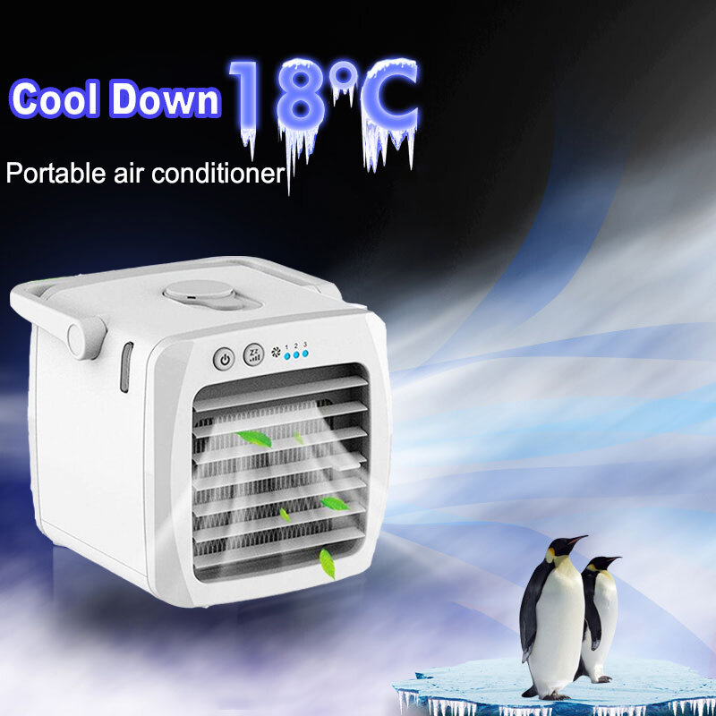 Mini ventilador de aire acondicionado portátil, rápido y fácil enfriador de aire, USB, para habitación, Verano