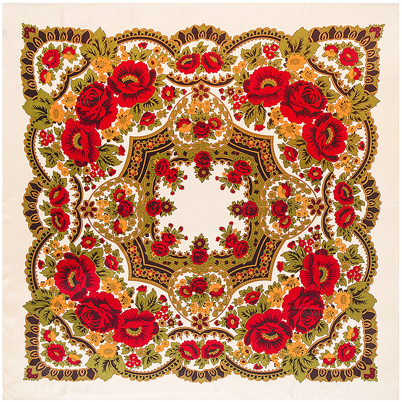 Lenço de seda feminino com estampa boêmia, turbante floral, hijab grande, lenço quadrado, xale, marca de luxo, inverno, novo, 130cm, 2021