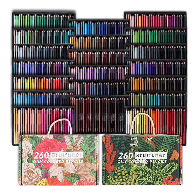 Brutfuner – ensemble de crayons de couleur, 260 couleurs, pour dessin artistique, à l'huile, pour enfant étudiant, cadeaux, fournitures artistiques