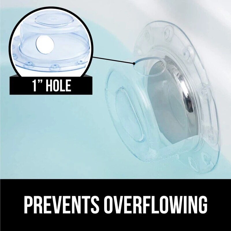 Bathtub Overflow Drain Cover Suction Cup Seal Bathtub Stopper for Deeper Bath for Bathroom Overflow Drains