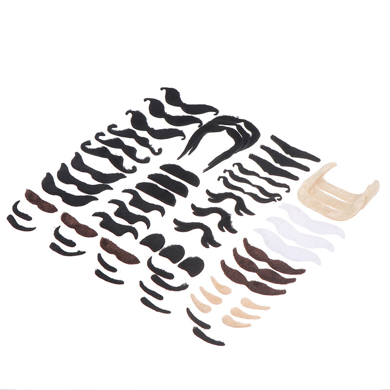 48pcs Creative Funny Costume Mustache Pirate Party Halloween Cosplay Fake Mustach Beard Whisker Kid Adult Novelty Party Supplies