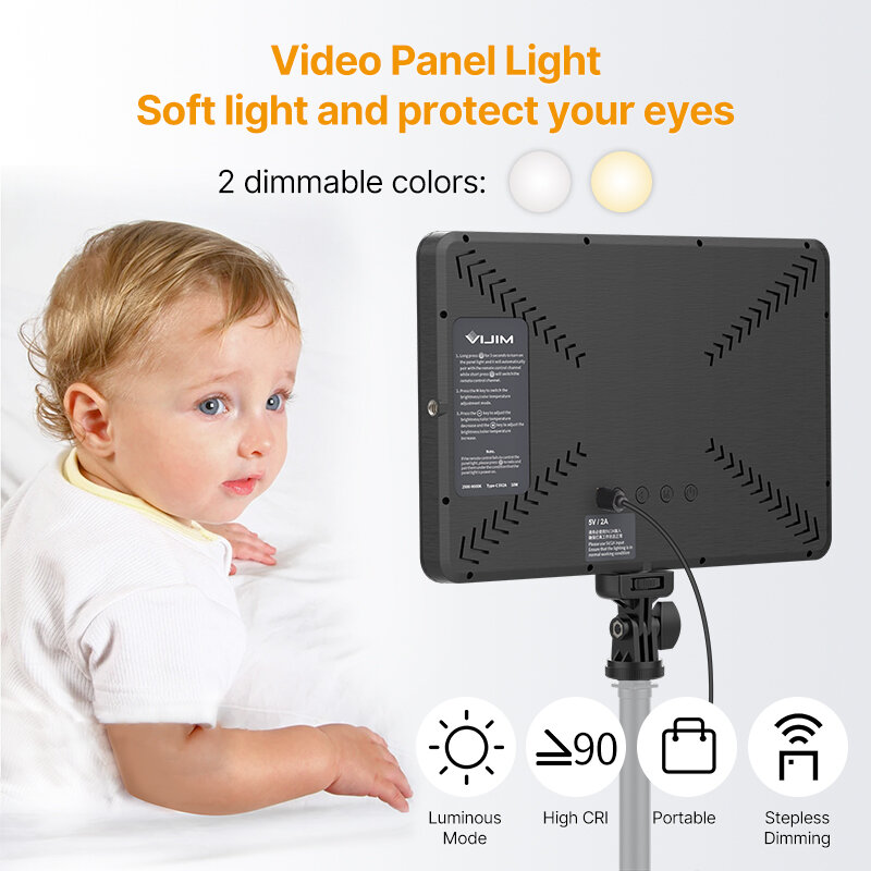 New 2500K-9000K Video Panel Light with Remote Control Dimmable Youtube Livestream Photo Studio Photography Lighting