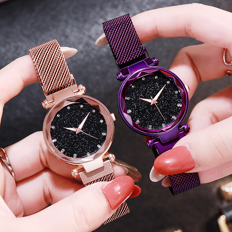 2019女性の腕時計磁気星空女性時計クォーツ腕時計ファッションレディース腕時計リロイmujerレロジオfeminino