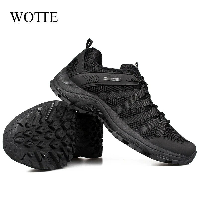 Zapatillas de deporte con cordones para Hombre, zapatos informales a la moda para exteriores, cómodos, de malla, talla grande 46
