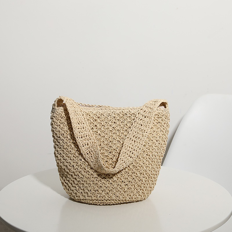 Сумка ручной работы, модная Плетеная соломенная сумка, тканая сумка-мешок, пляжная сумка для отдыха на море