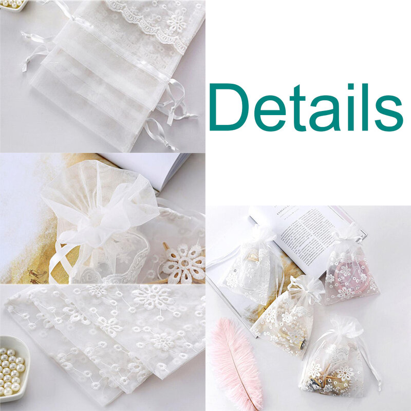 16x23cm Natural Lace Drawstring Romantic Wedding Candy Gift Packing Bag Jewlery Pouch Can be Customized