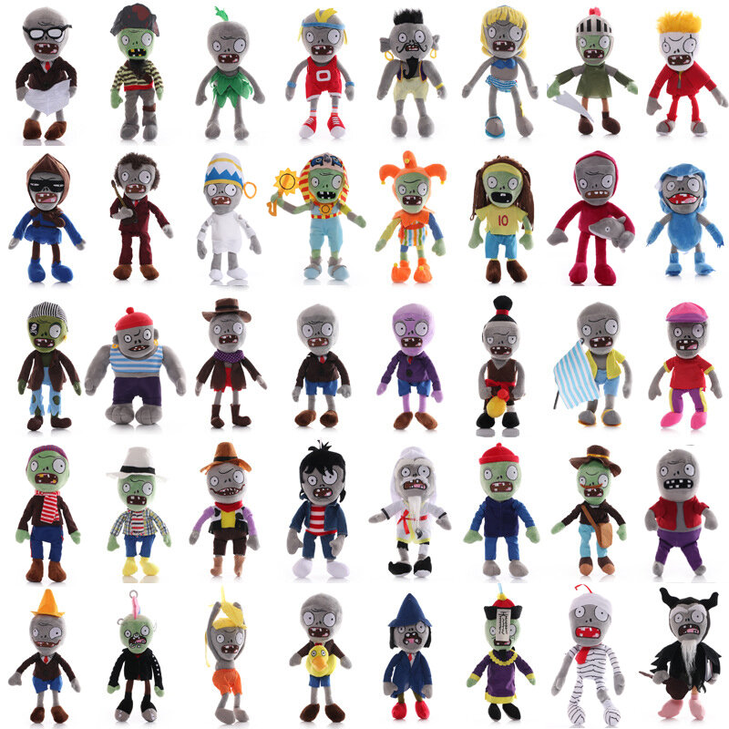 PVZ 좀비 코스프레 봉제 인형 장난감, 소프트 게임 인형, 어린이 선물, 41 가지 스타일 식물 대 좀비, 22-30cm