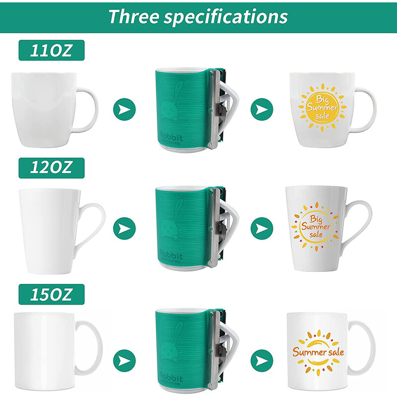 6pcs Sublimation Silicone Mug Wraps 11oz 15oz and 12oz Latte Mug Clamp Fixture 3D Rubber Mug Clamps for Printing Mugs
