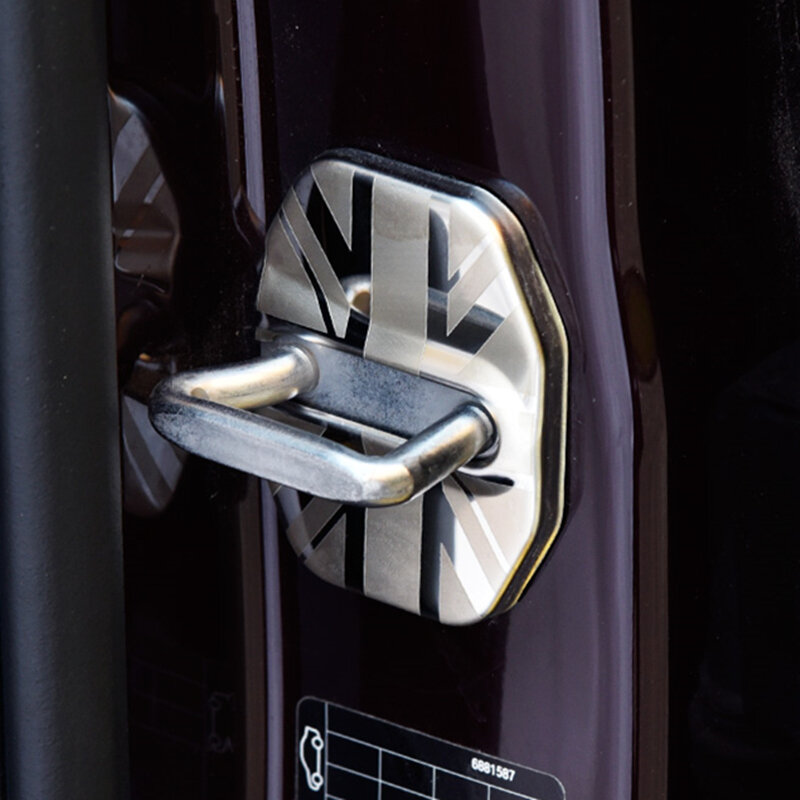 ステンレス製の車のドアロックカバー,車のインテリアロックの保護カバー,Mini Cooper f54 f55 f56 f57 f60 r60 r61