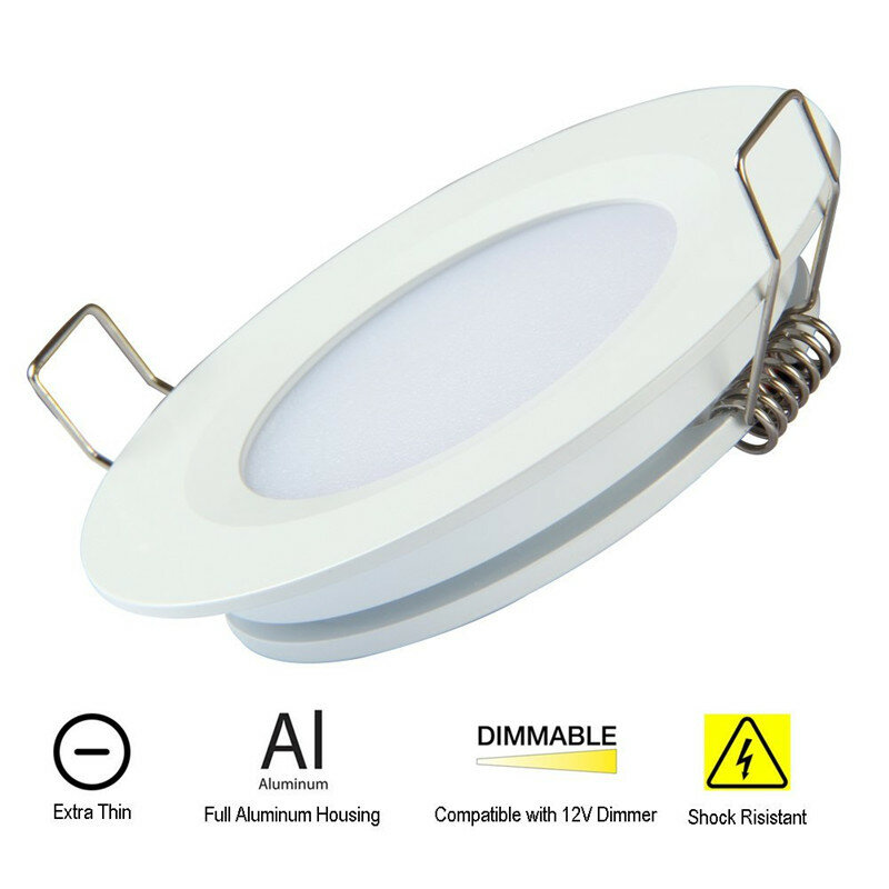 Tokili RV Dome Licht LED 6-Pack Frühjahr Clips Montieren Niedrigen Profil Voll Aluminium DC12V 3W für Camper boot Flush Mini Decke Lampe