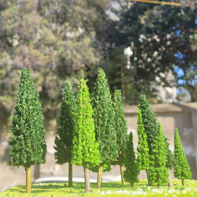 Модель дерева Sequoia 3/8/20/50 шт., миниатюрная компоновка поезда, железной дороги, перспектива ландшафта «сделай сам», украшение на окно, Рождество