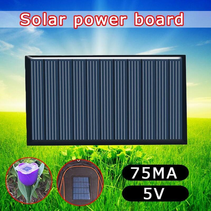 Panel Solar de silicona policristalino, accesorios de energía de luz de jardín, 80x45mm, 5V, 75ma